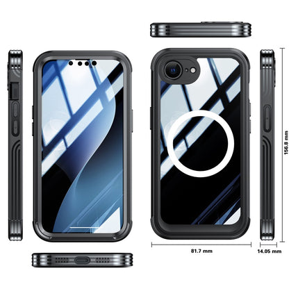For iPhone 17e / 16e Compatible with MagSafe Case PC+TPU Phone Cover with Tempered Glass Screen Film