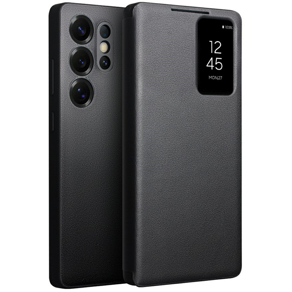 QIALINO Echtleder Flip Case mit Sichtfenster für Samsung Galaxy S25 Ultra