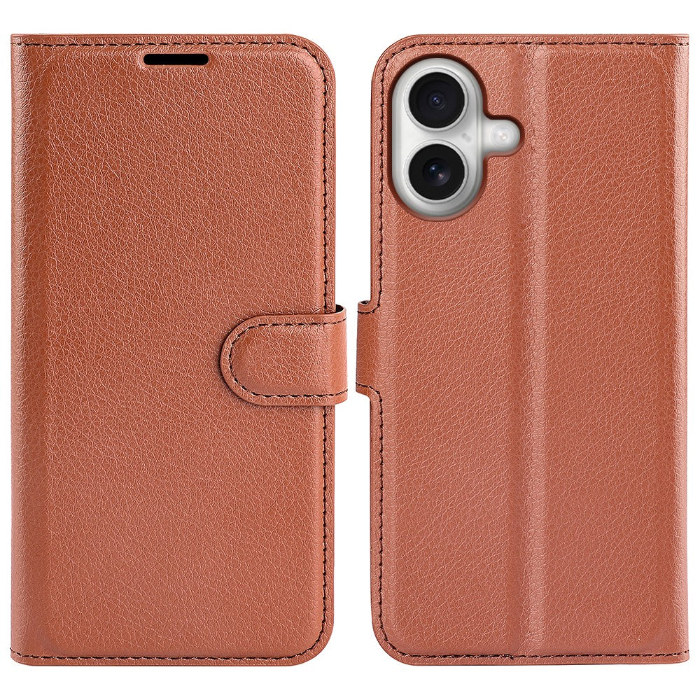 For iPhone 17 Case Litchi Texture Shockproof Leather Wallet Phone Cover
