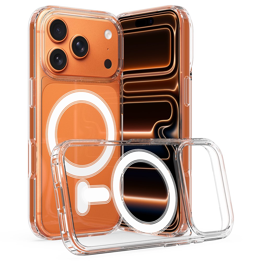 For iPhone 17 Pro Max Clear Phone Case Compatible with MagSafe TPU+Acrylic Back Cover