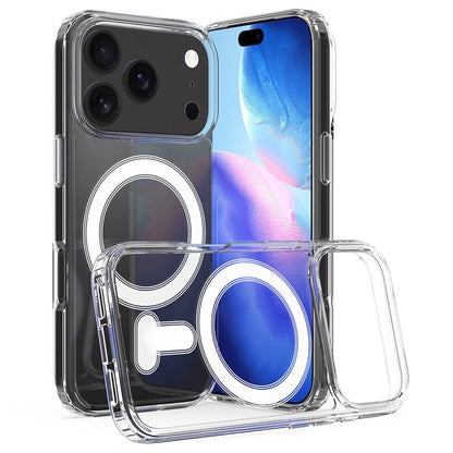 For iPhone 17 Pro Max Clear Phone Case Compatible with MagSafe TPU+Acrylic Back Cover
