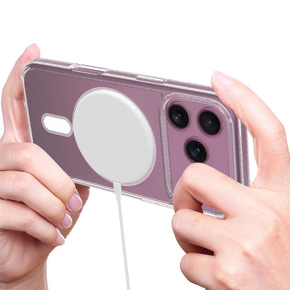For iPhone 17 Pro Max Clear Phone Case Compatible with MagSafe TPU+Acrylic Back Cover