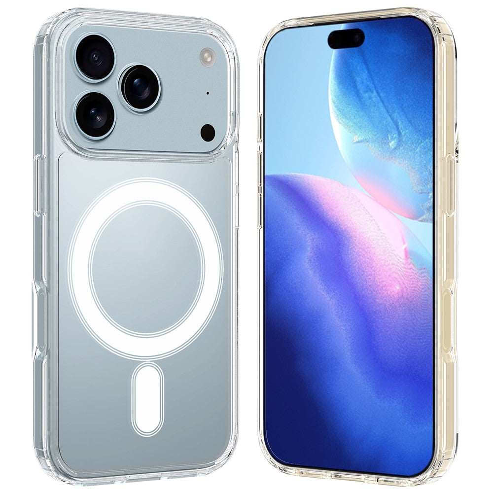 For iPhone 17 Pro Max Clear Phone Case Compatible with MagSafe TPU+Acrylic Back Cover