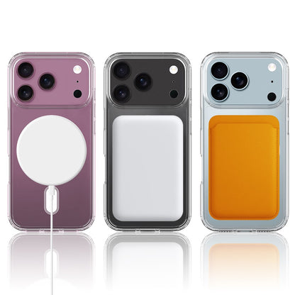 For iPhone 17 Pro Clear Phone Case Compatible with MagSafe TPU+Acrylic Back Cover