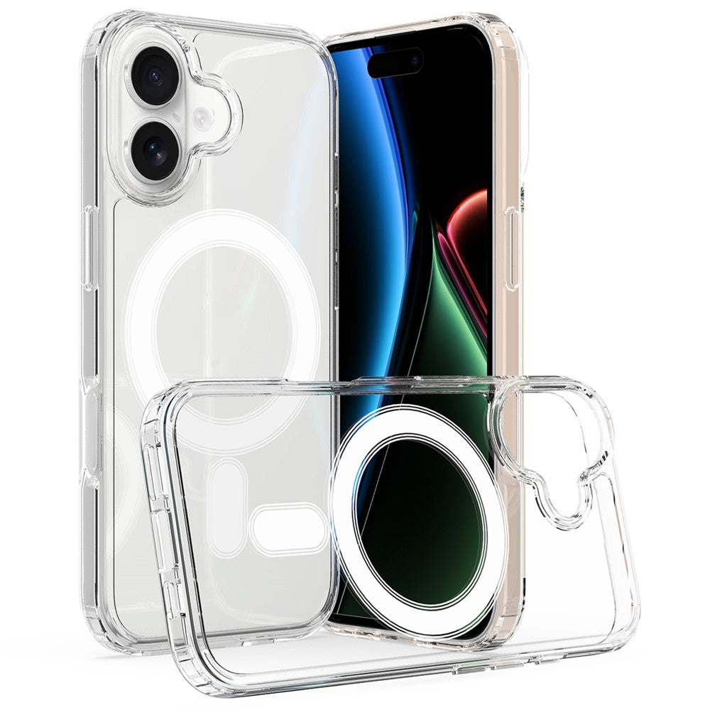For iPhone 17 Clear Phone Case Compatible with MagSafe TPU+Acrylic Back Cover