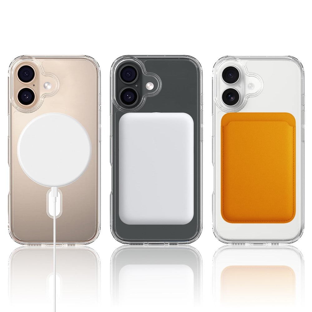 For iPhone 17 Clear Phone Case Compatible with MagSafe TPU+Acrylic Back Cover