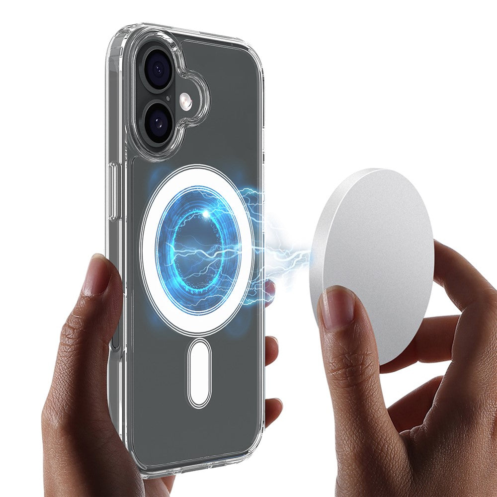For iPhone 17 Clear Phone Case Compatible with MagSafe TPU+Acrylic Back Cover