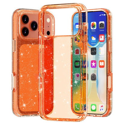 For iPhone 17 Pro Case Sparkly Powder Glitter Shiny Soft TPU + Hard PC Back Cover