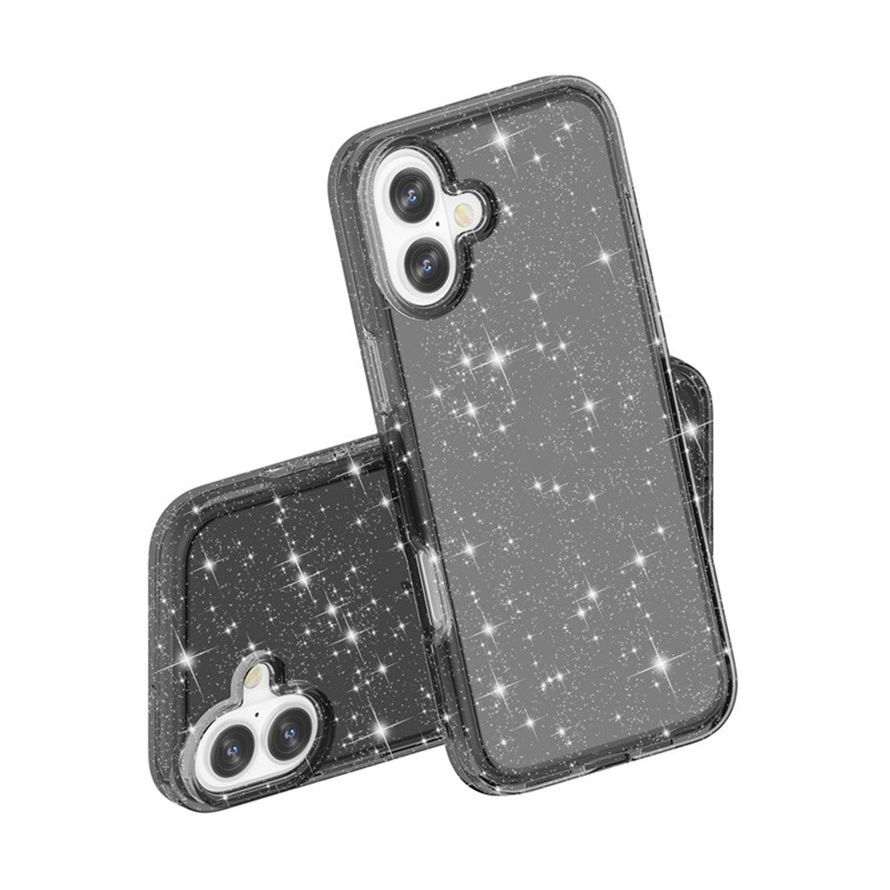 For iPhone 17 Case Sparkly Powder Glitter Shiny Soft TPU + Hard PC Back Cover