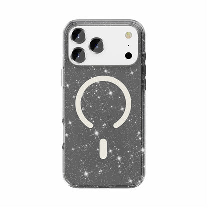 For iPhone 17 Pro Max Case Compatible with MagSafe Glitter Powder PC + TPU Phone Cover