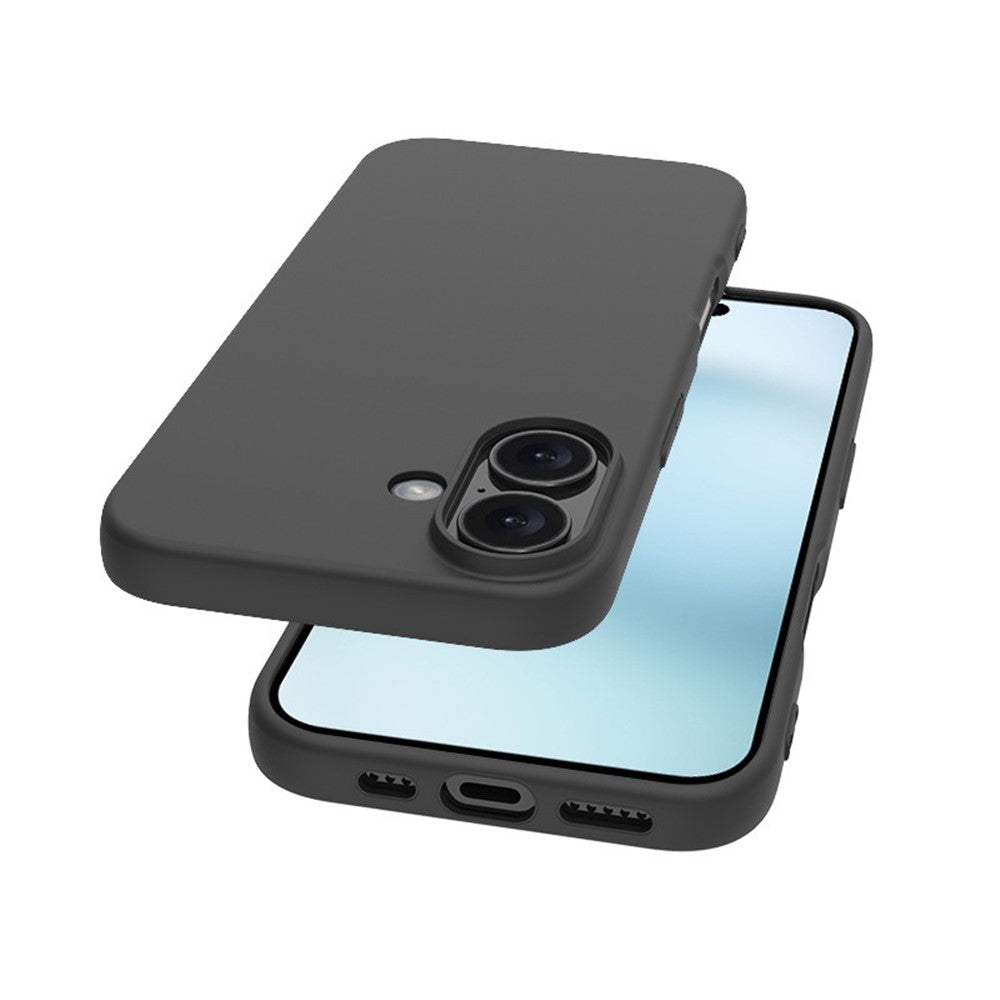 For iPhone 17 Case Soft Matte Back TPU Black Phone Cover , Large Cutout