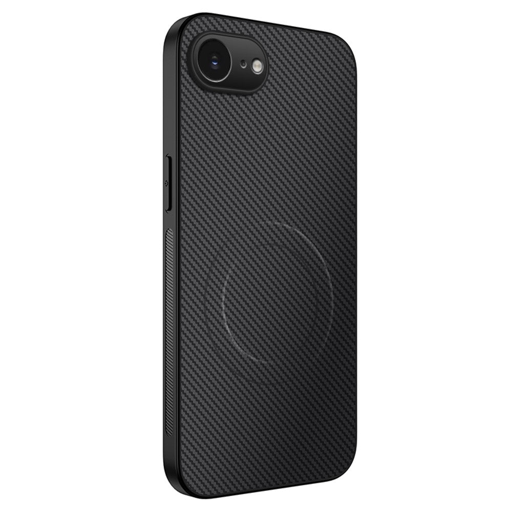 WANLONFENG iPhone 17e/16e Hülle mit MagSafe, Carbon-Optik PC TPU