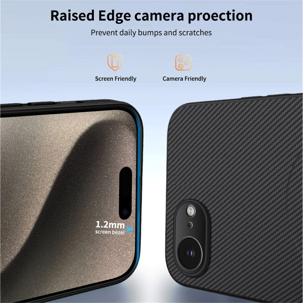 WANLONFENG iPhone 17e/16e Hülle mit MagSafe, Carbon-Optik PC TPU