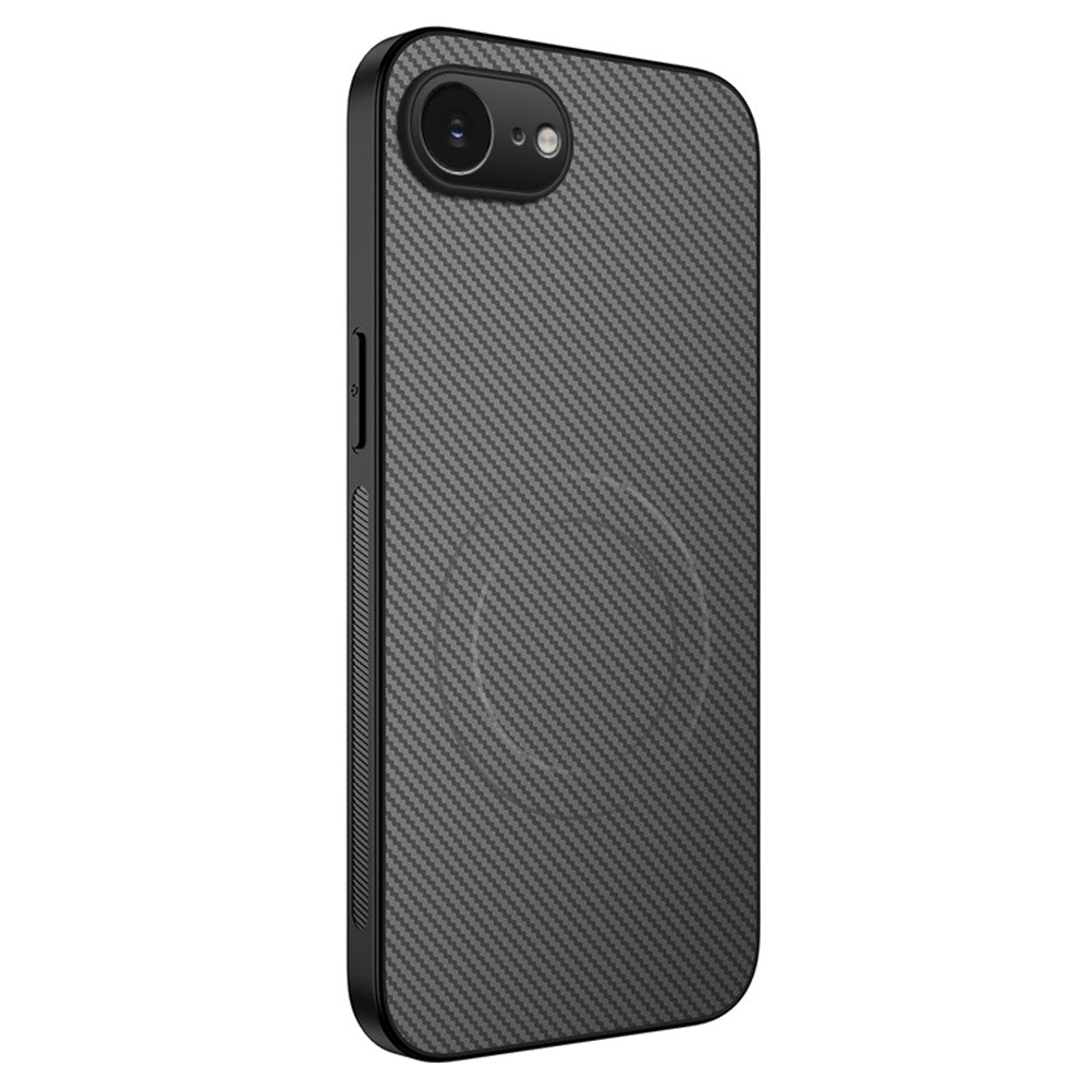 WANLONFENG iPhone 17e/16e Hülle mit MagSafe, Carbon-Optik PC TPU