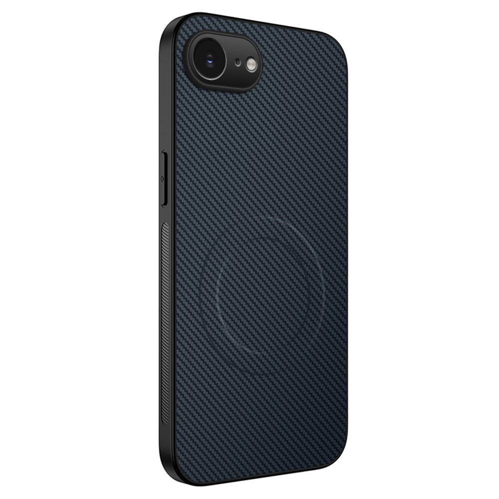 WANLONFENG iPhone 17e/16e Hülle mit MagSafe, Carbon-Optik PC TPU