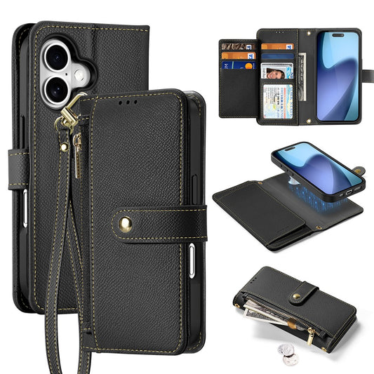 DUX DUCIS For iPhone 17 Case  Lawa Series Detachable Magnetic Cowhide Leather Cover Zipper Wallet