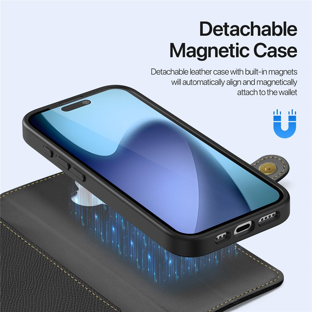DUX DUCIS For iPhone 17 Case  Lawa Series Detachable Magnetic Cowhide Leather Cover Zipper Wallet