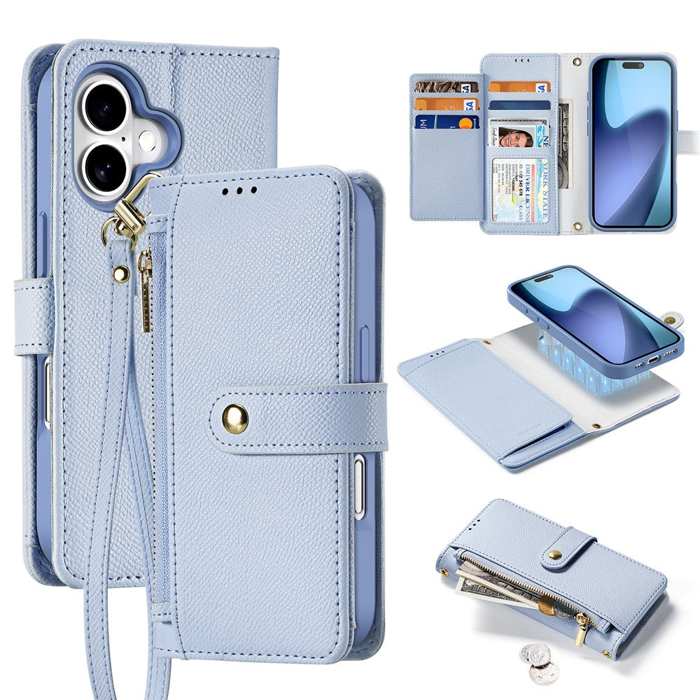 DUX DUCIS For iPhone 17 Case  Lawa Series Detachable Magnetic Cowhide Leather Cover Zipper Wallet