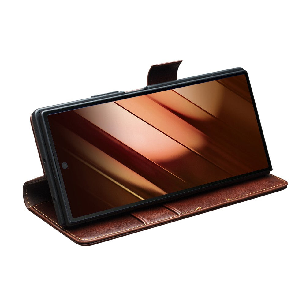 QIALINO Echtleder Hülle für Samsung Galaxy Z Fold7 5G mit Kartenfach & Standfunktion