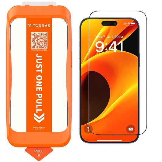 TORRAS Glassgo For iPhone 17 Pro Screen Protector Tempered Glass HD Film with Automatic Dust Removal Tool