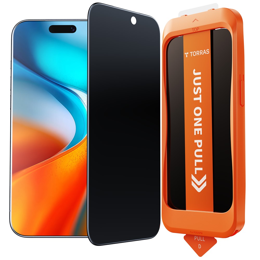 TORRAS Glassgo For iPhone 17 Anti Spy Screen Protector Tempered Glass Private Film with Auto-Align Frame