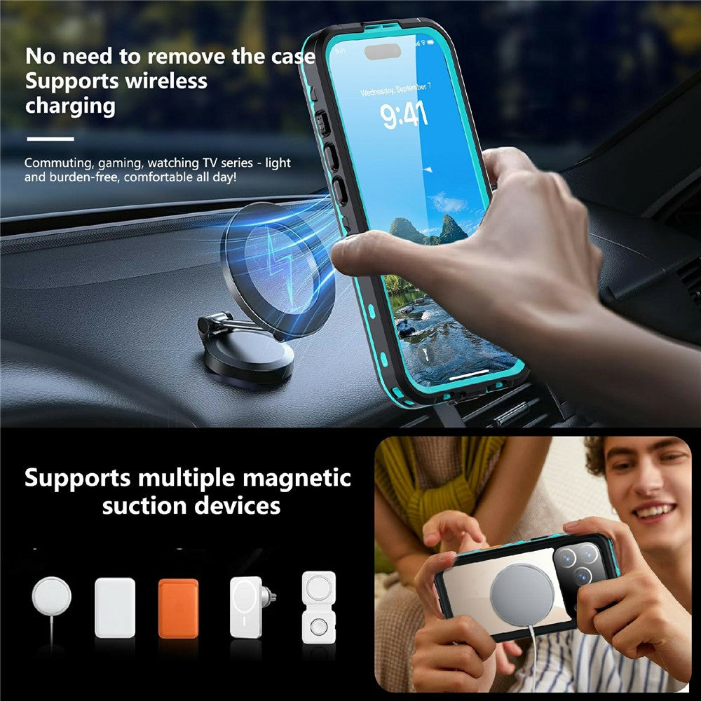 REDPEPPER Dot+ Series For iPhone 17 Pro Cellphone Case Compatible with MagSafe IP68 Waterproof Clear Back Phone Cover
