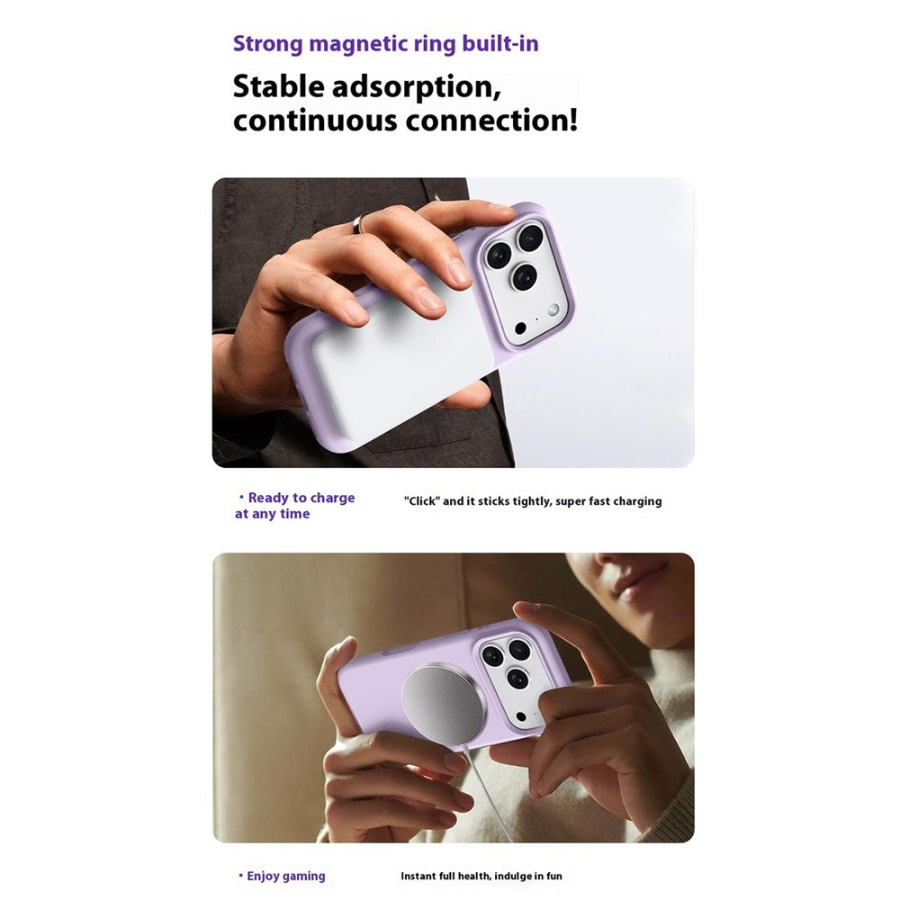 For iPhone 18 Pro / 17 Pro Case Compatible with MagSafe Skin-friendly Liquid Silicone + PC Phone Cover