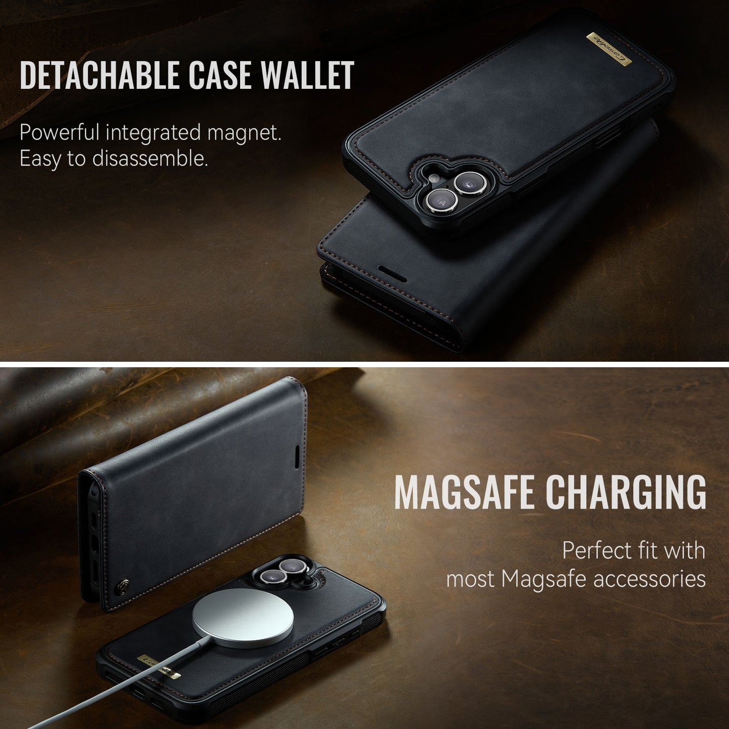 CASEME For iPhone 17 Case  C49 Compatible with MagSafe RFID Blocking Detachable Wallet Leather Phone Cover