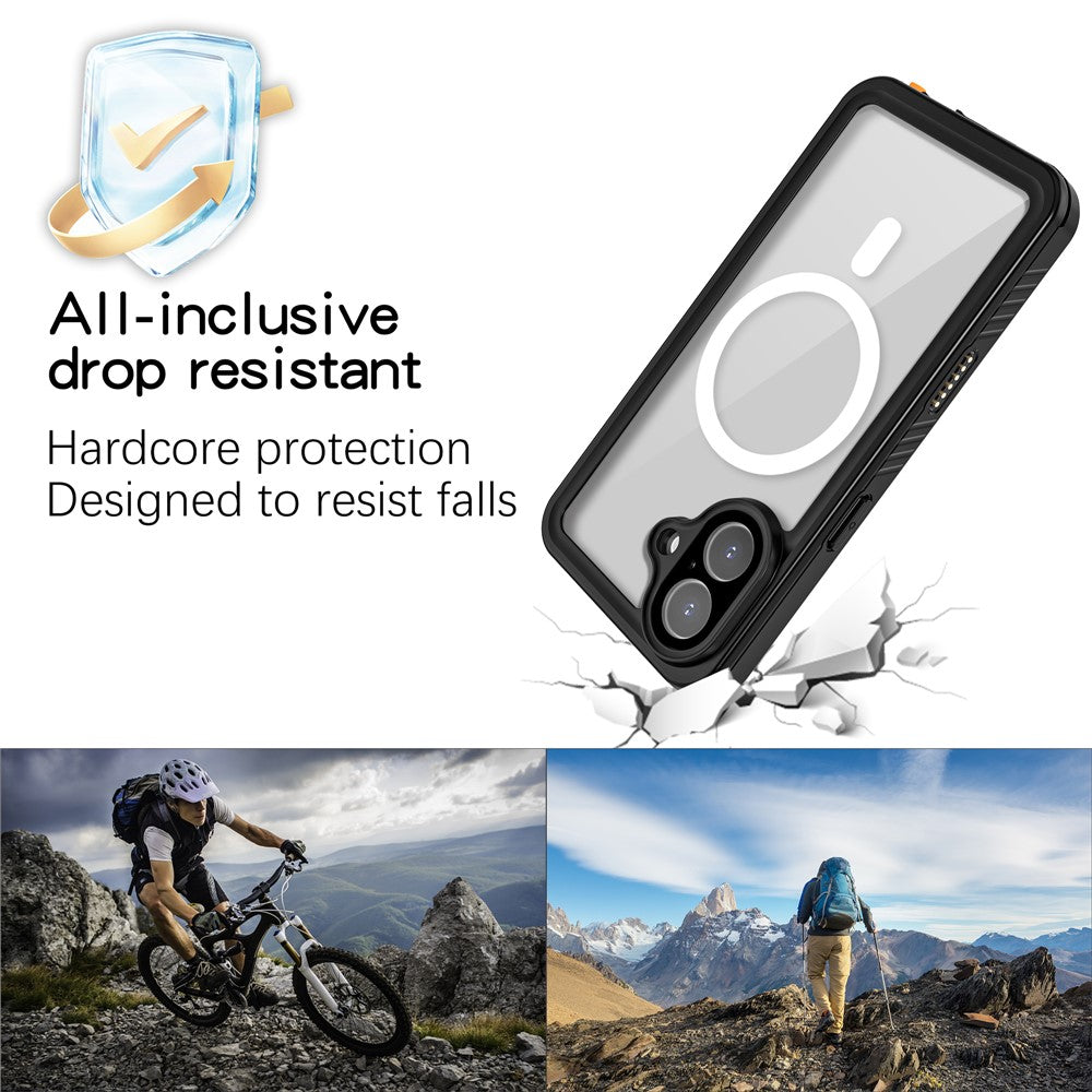 REDPEPPER FS / FM Series For iPhone 17 Clear Case Compatible with MagSafe PC TPU PET IP68 Waterproof Phone Cover