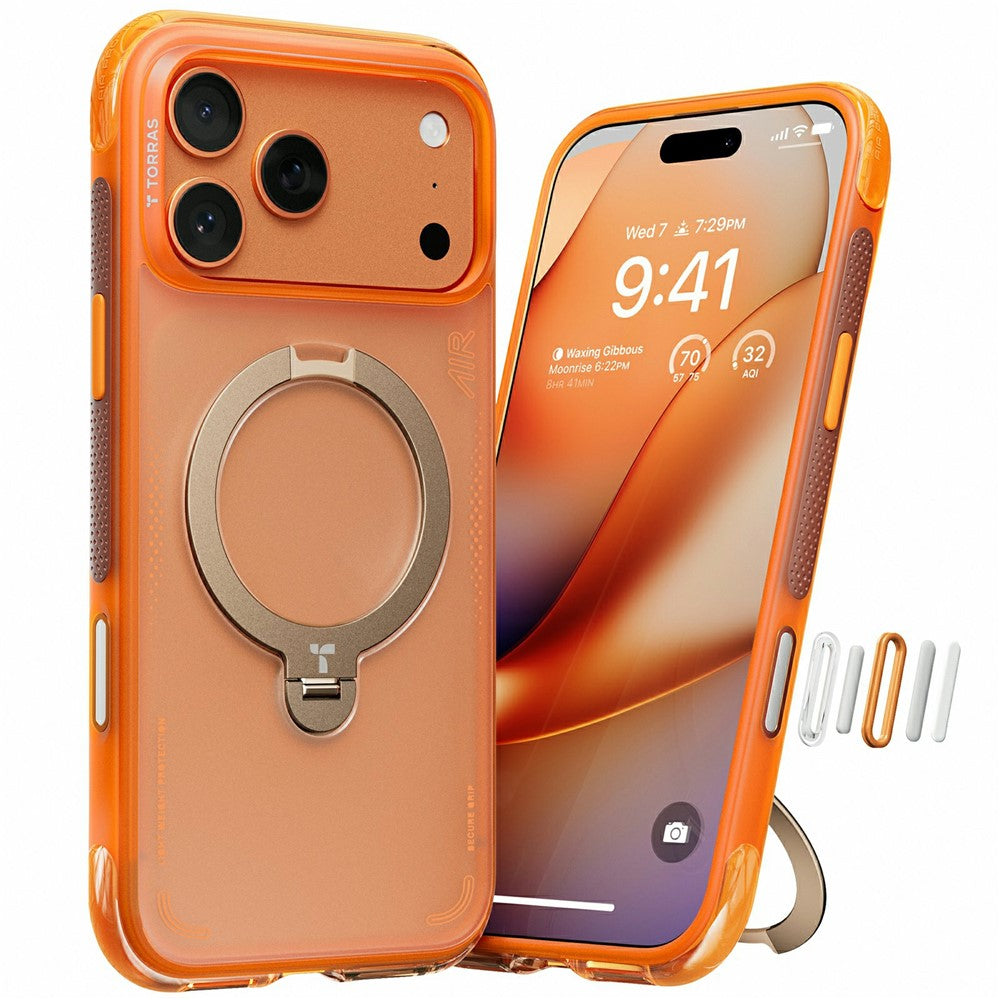 TORRAS Ostand Q3 Air Series Hülle für iPhone 17 Pro Max mit MagSafe Ständer, stoßfest PC+TPU