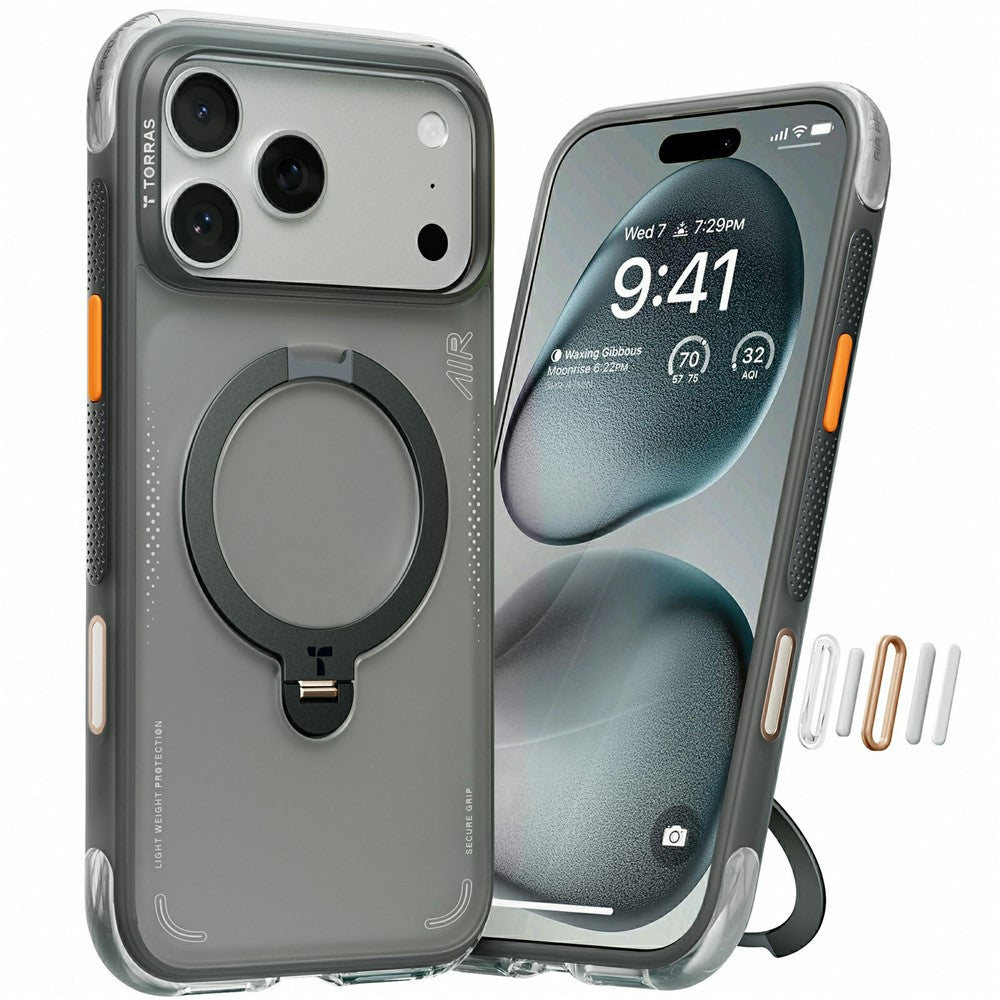 TORRAS Ostand Q3 Air Series Hülle für iPhone 17 Pro Max mit MagSafe Ständer, stoßfest PC+TPU