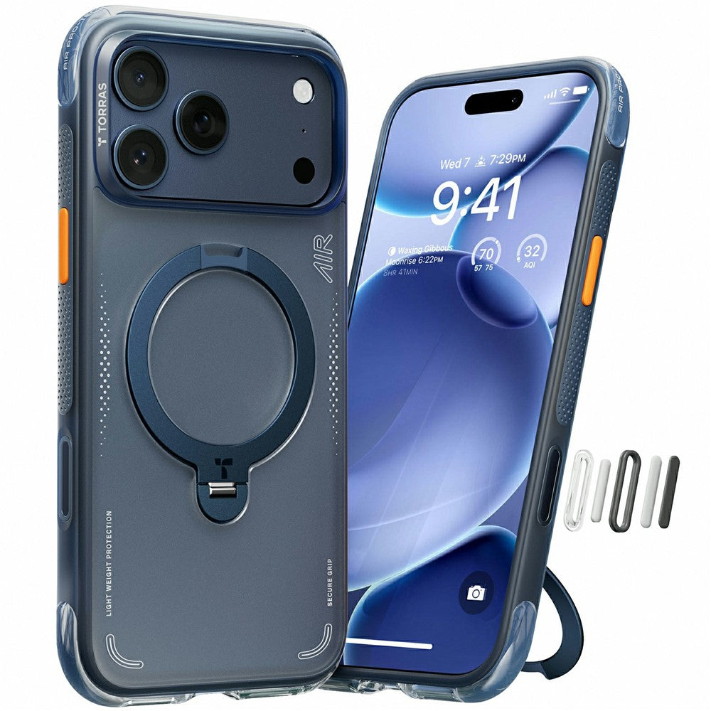 TORRAS Ostand Q3 Air Series Hülle für iPhone 17 Pro Max mit MagSafe Ständer, stoßfest PC+TPU