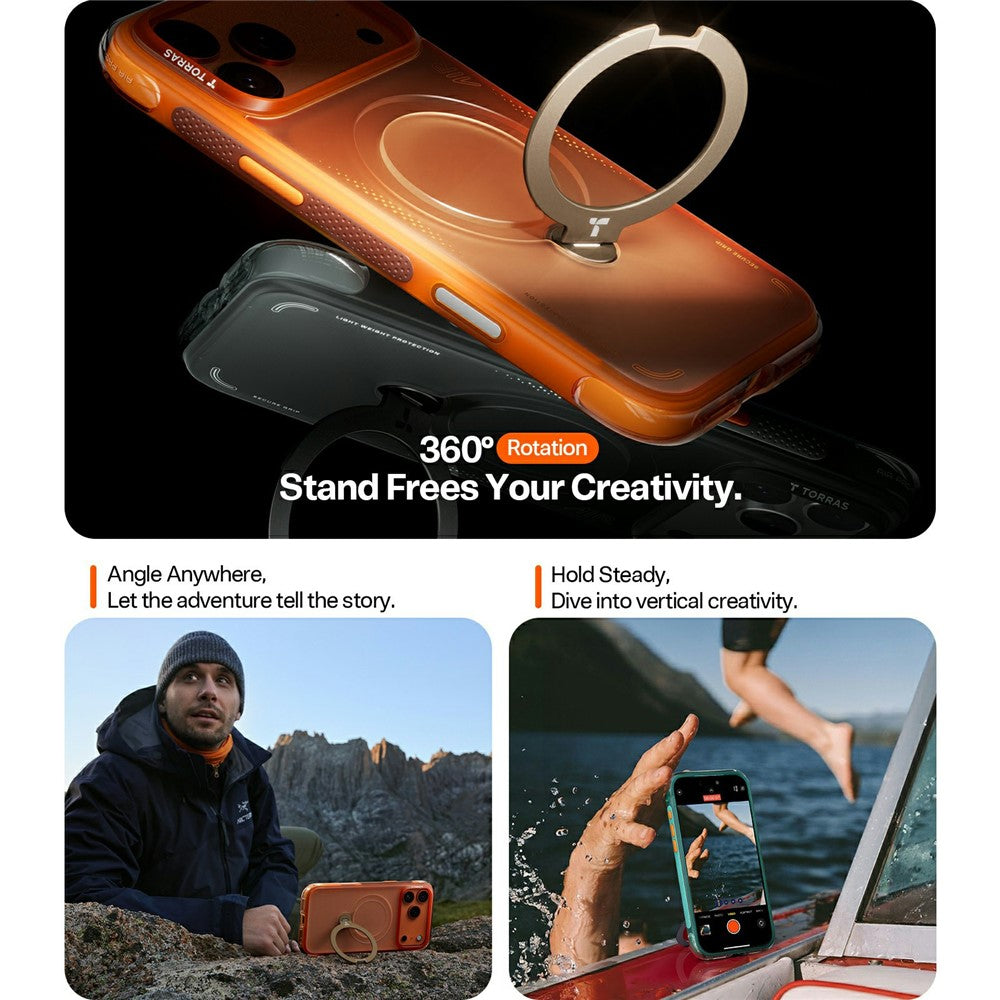 TORRAS Ostand Q3 Air Series Case für iPhone 17 Pro mit MagSafe Kickstand, stoßfest