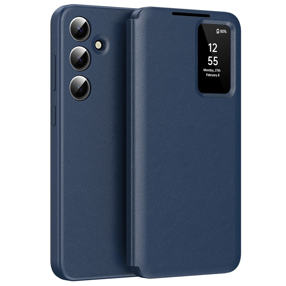 Hülle für Samsung Galaxy S25 FE mit Kartenfach, Smart View Fenster, Leder