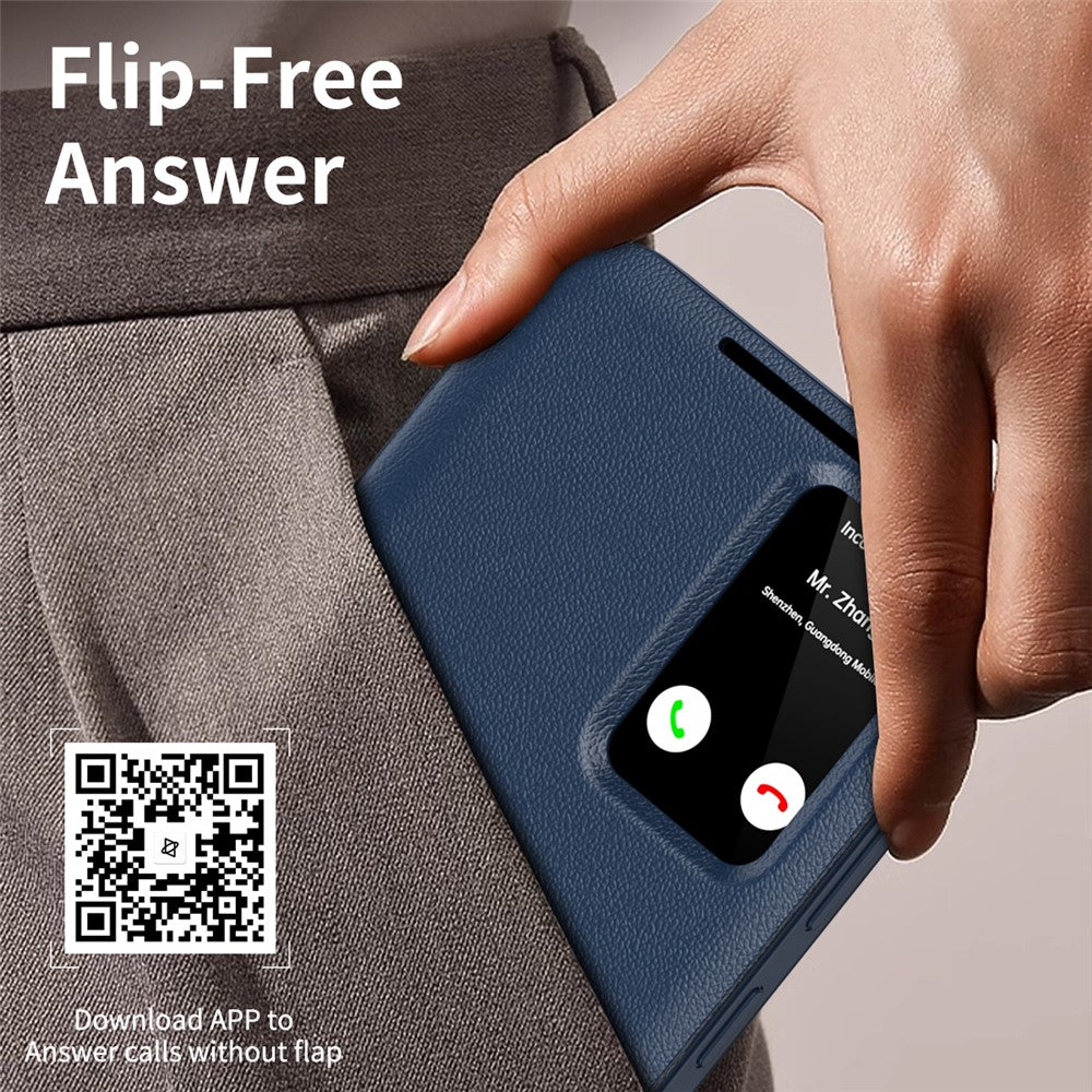 Hülle für Samsung Galaxy S25 FE mit Kartenfach, Smart View Fenster, Leder