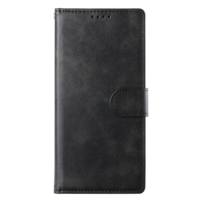 For iPhone 17e / 16e Case Stand Wallet Calf Texture PU Leather Flip Phone Cover with Wrist Strap