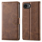 For iPhone 17e / 16e Case Stand Wallet Calf Texture PU Leather Flip Phone Cover with Wrist Strap