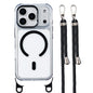 For iPhone 18 Pro / 17 Pro Clear Case Compatible with MagSafe Shockproof PC+TPU Phone Cover with 150cm Long Lanyard