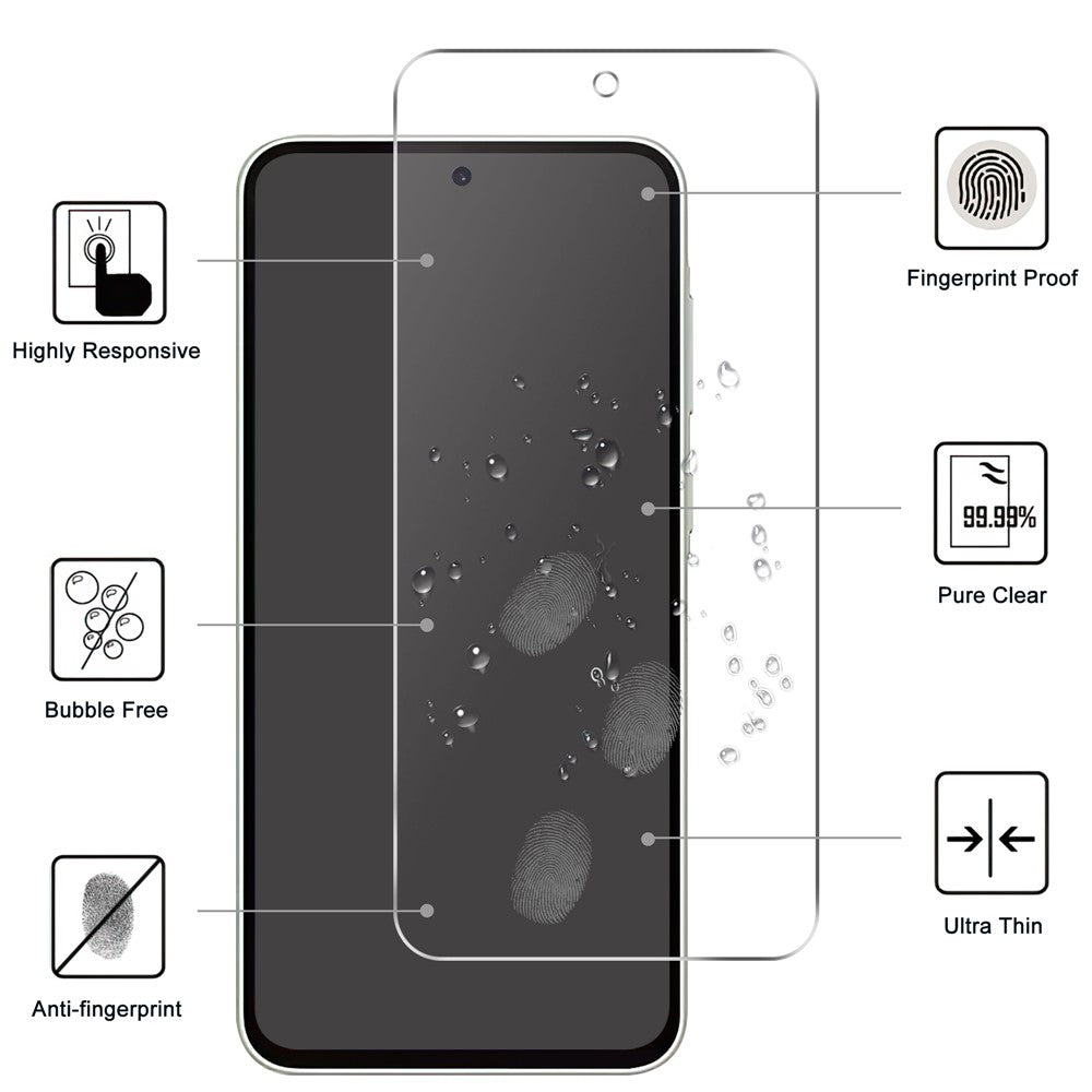 For Samsung Galaxy A57 5G Clear TPU Anti-Scratch Phone Case + 2.5D Arc Edge Screen Protector