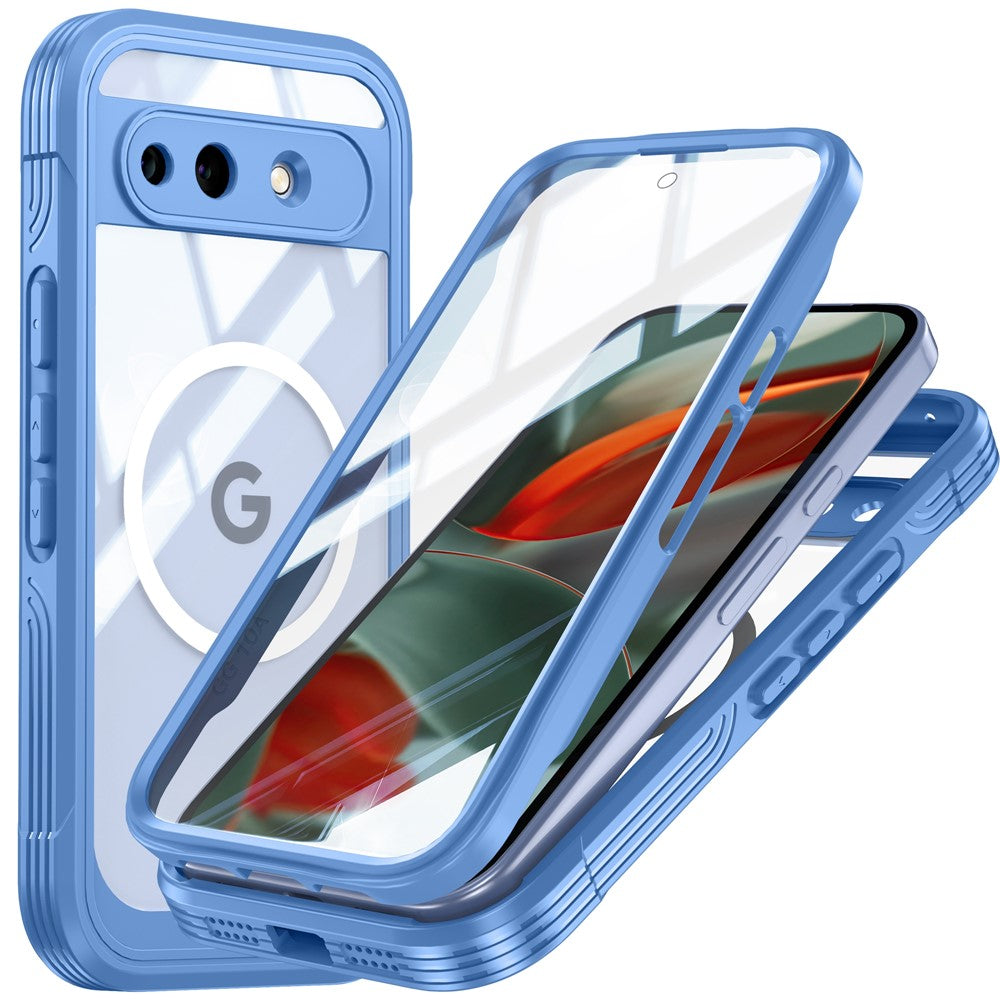For Google Pixel 10a Magnetic Case PC + TPU Phone Cover with Tempered Glass Screen Film