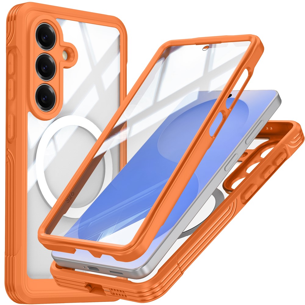 For Samsung Galaxy S26 Magnetic Case PC + TPU Phone Cover with Tempered Glass Screen Film