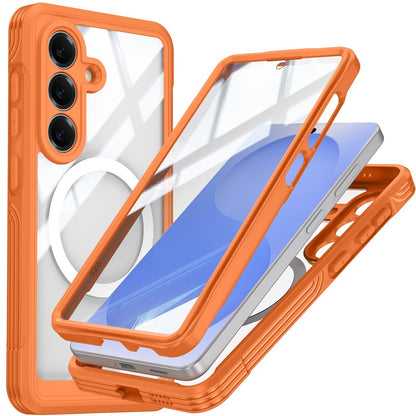 For Samsung Galaxy S26 Magnetic Case PC + TPU Phone Cover with Tempered Glass Screen Film