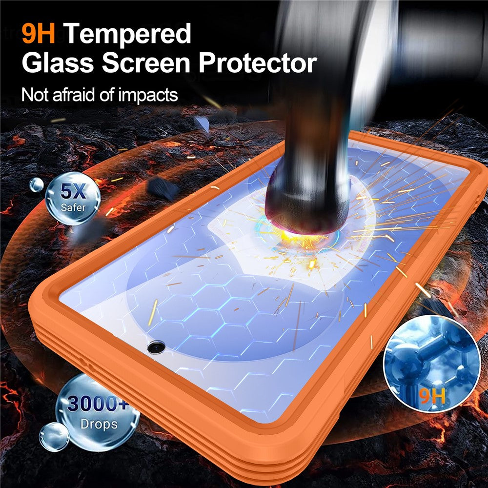 For Samsung Galaxy S26 Magnetic Case PC + TPU Phone Cover with Tempered Glass Screen Film