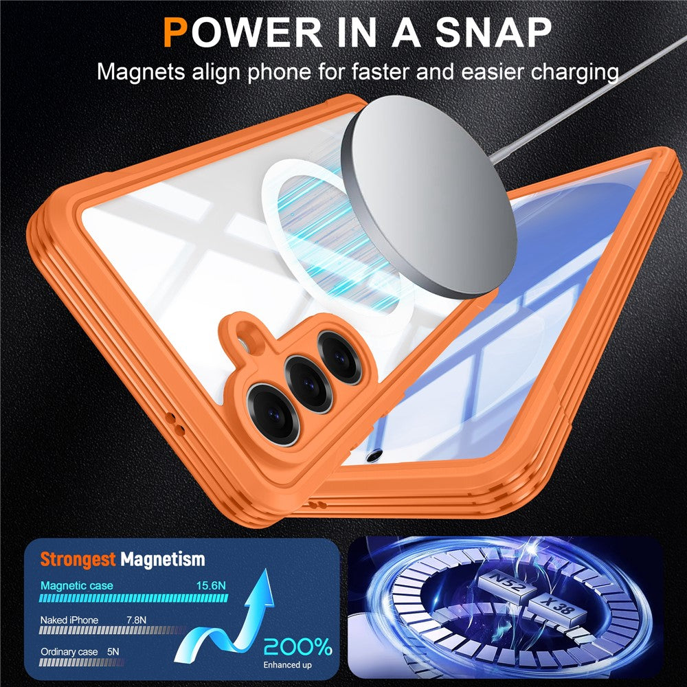 For Samsung Galaxy S26 Magnetic Case PC + TPU Phone Cover with Tempered Glass Screen Film