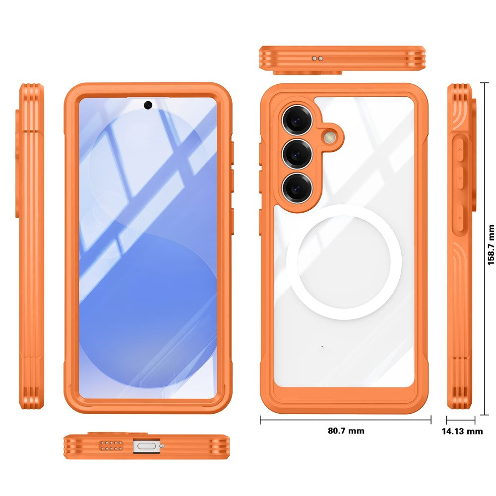 For Samsung Galaxy S26 Magnetic Case PC + TPU Phone Cover with Tempered Glass Screen Film