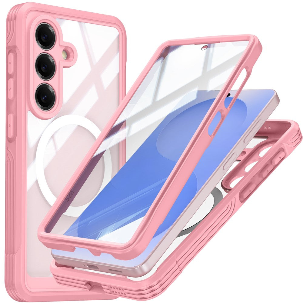 For Samsung Galaxy S26 Magnetic Case PC + TPU Phone Cover with Tempered Glass Screen Film