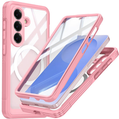 For Samsung Galaxy S26 Magnetic Case PC + TPU Phone Cover with Tempered Glass Screen Film