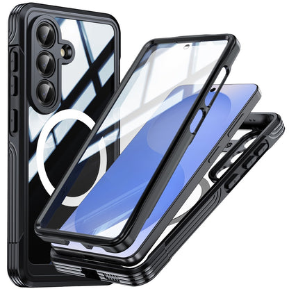 For Samsung Galaxy S26 Magnetic Case PC + TPU Phone Cover with Tempered Glass Screen Film