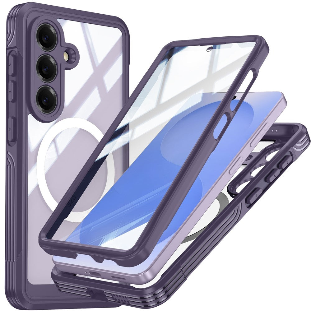 For Samsung Galaxy S26 Magnetic Case PC + TPU Phone Cover with Tempered Glass Screen Film