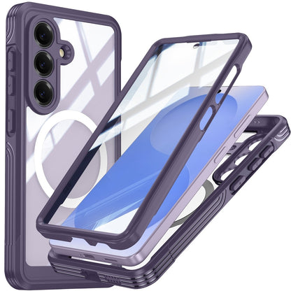 For Samsung Galaxy S26 Magnetic Case PC + TPU Phone Cover with Tempered Glass Screen Film
